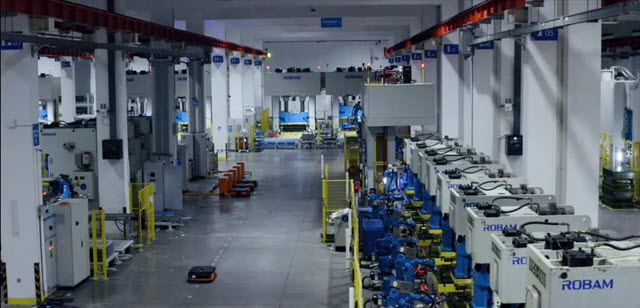 robotic production line of kitchen appliance factory