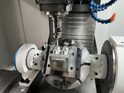 Two-bore/boss alignment measurement on a 5-axis machining center